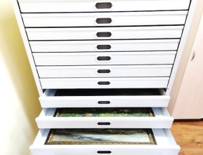 шкаф с ящиками для картин фондохранилище музея